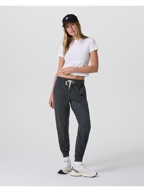 Vuori DreamKnit Athletic Performance Joggers in Black Heather Women's Size Med